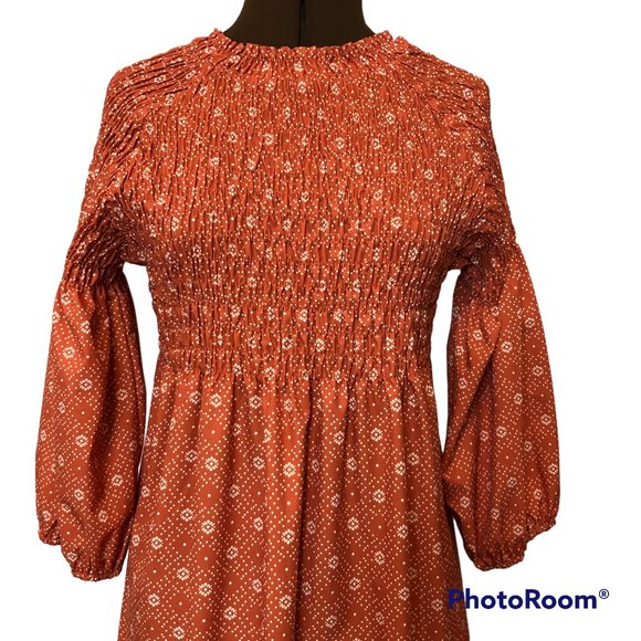 Cottagecore Print Smocked Maxi Dress - Picture 3 of 8